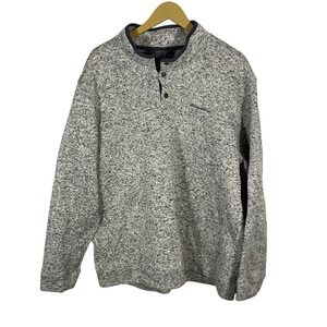 Eddie‎ Bauer Men's Radiator Fleece Snap Mock Pullover Sweater XXL Gray Heather